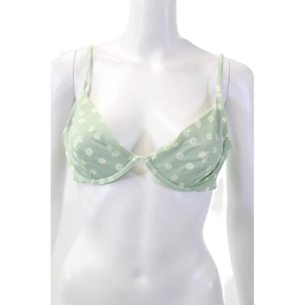 ONIA Womens Liana Daisy Print Underwired Bikini Top Green Size XL